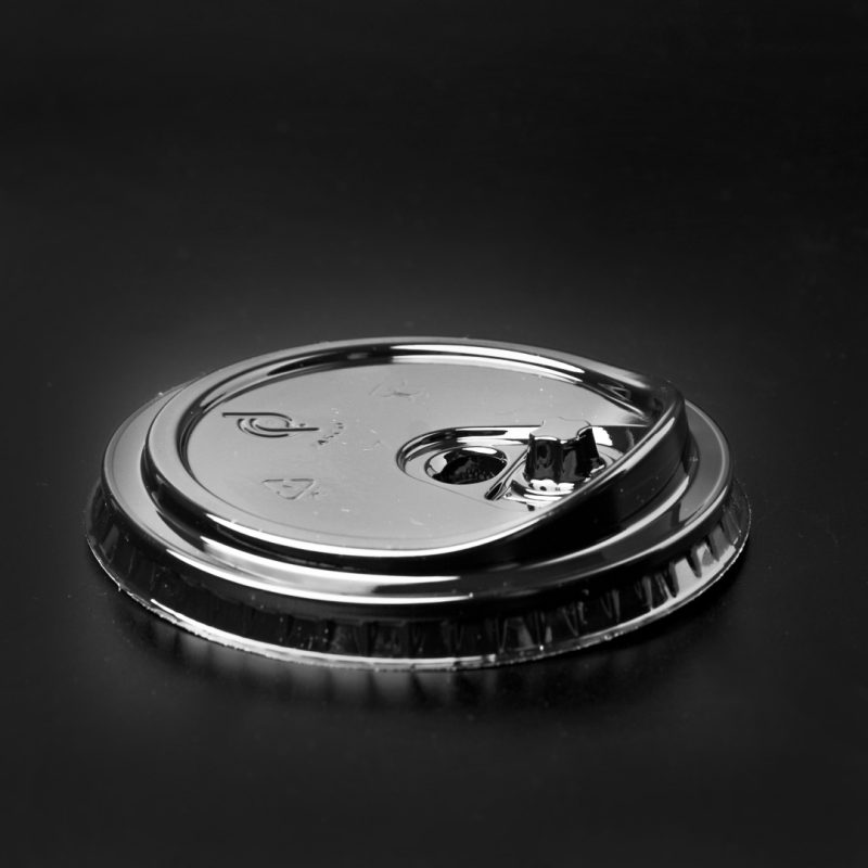 Black Flat Lid with Straw Slot